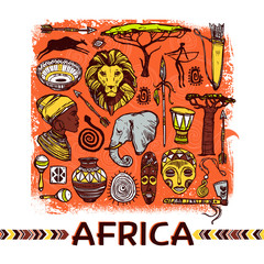 Africa Sketch Illustration