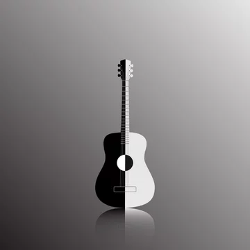 Black and white acoustic cheap guitar