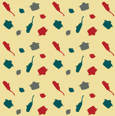 Fototapeta na wymiar Seamless pattern with kitchen utensils