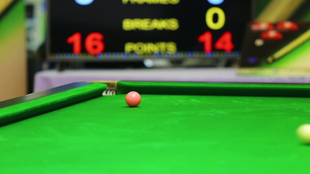 sinking the pink ball on the break ,snooker