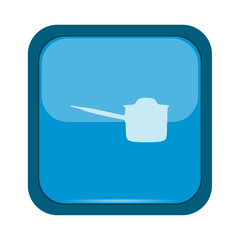 Saucepan on a blue button