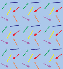 Pattern with spoons, knives and forks