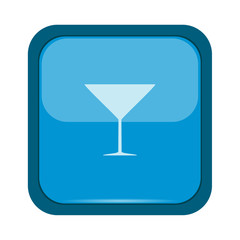 Glass silhouette on a blue button