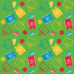 Pattern with basketball equipment