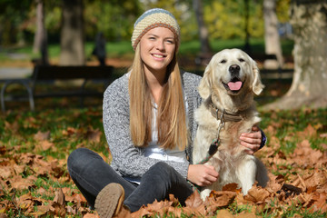 Girl and dog