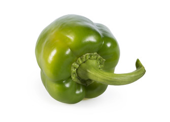 Green paprika on white