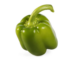 Green paprika on white