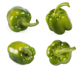 Green peppers on white