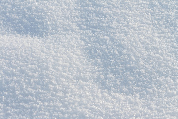 Natural snow background in the winter outdoors