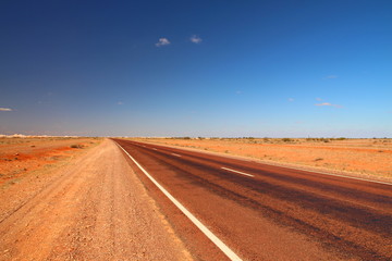 Fototapeta na wymiar Australian highway through outback