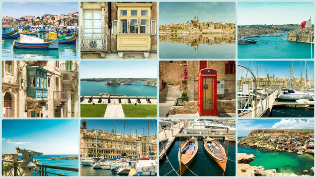 collage of a trevel photos from Malta