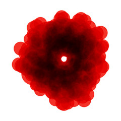 Vector illustration of abstract blood red poppy or bullet wound