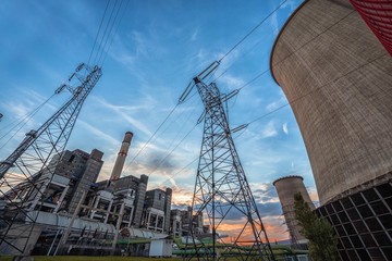 Huge Power plant producing heat
