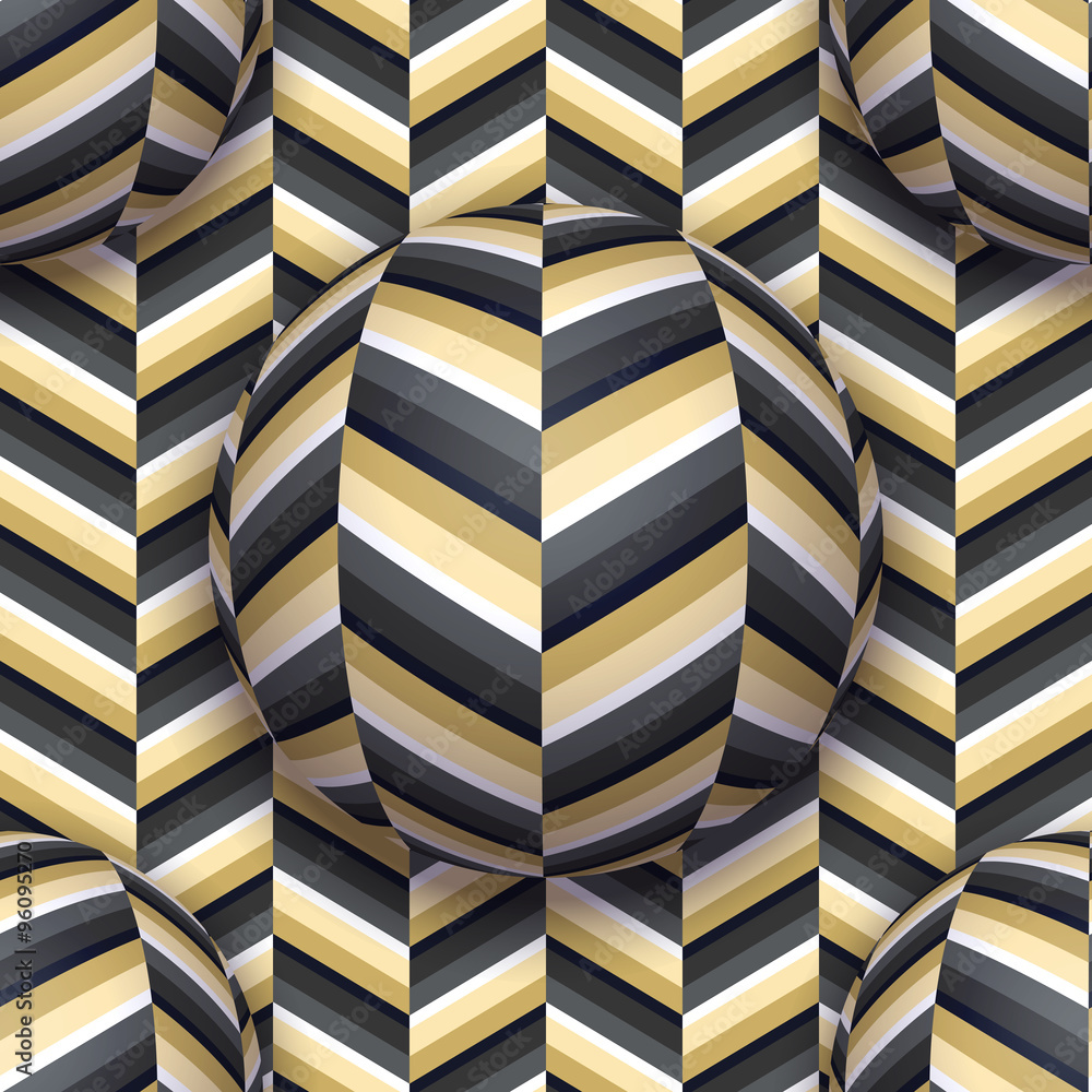 Poster balls moving upwards. abstract vector repeatable pattern with optical illusion of movement.