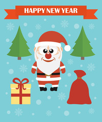 Happy New Year modern  flat design card