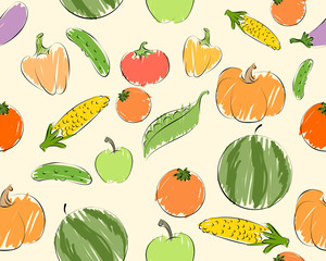 Vegetables and fruits pattern