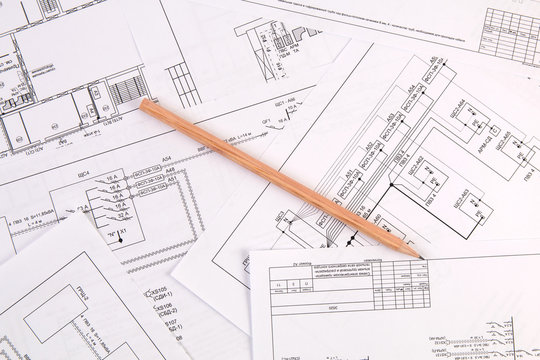 electrical engineering drawings printing and pencil