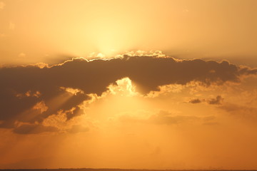 Sun over the clouds.
