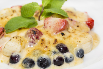 cream sauce on a white background in the restaurant