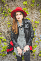Young handsome brunette girl posing