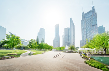 park in lujiazui financial center, Shanghai, China