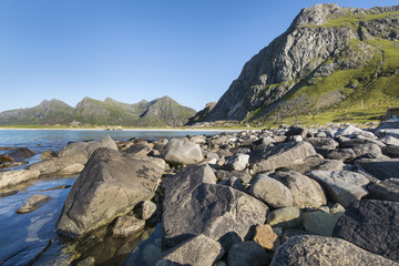 Rocky coastline on Lofoten Islands, Norway