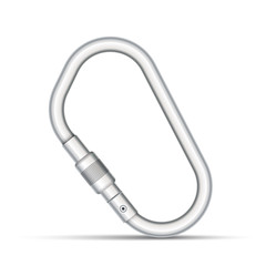 Vector illustration of metal carabiner clip