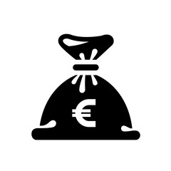 Money bag black icon