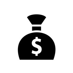 Money bag black icon