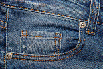 Texture background of jeans , Pocket detail