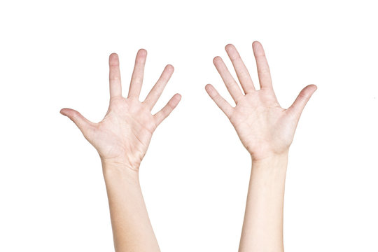 Woman hand signal