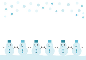雪だるまと雪模様のイラスト