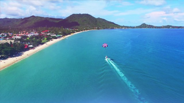 Aerial view of glider in Thailand. 