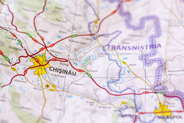 Chisinau on a map