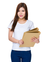 Woman hold with folder