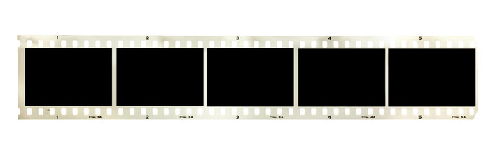 vintage black and white filmstrip isolated on white background - 96100051