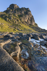 Rocky coastline on Lofoten Islands, Norway