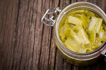 Natural diy homemade leek marmalade