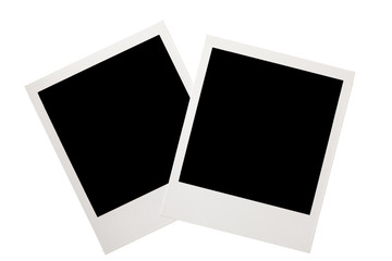vintage polaroid snapshot isolated on white background