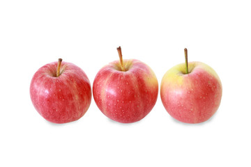 Ripe red apples on white  background