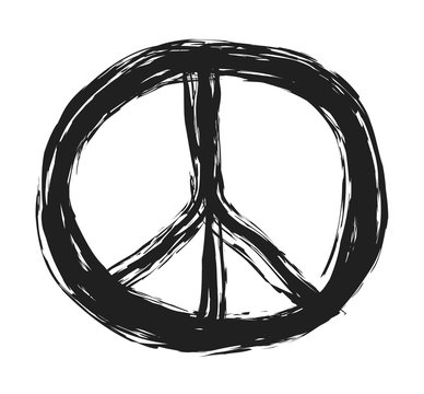 doodle grunge peace sign
