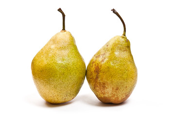 Ripe pears isolated on white background