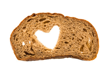 black bread with a heart