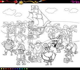pirates cartoon coloring book