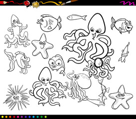 sea life group coloring book