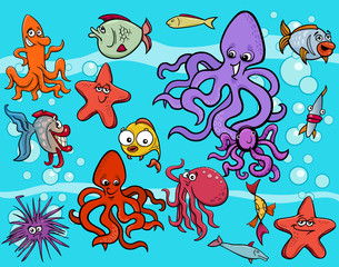Obraz premium sea life group cartoon
