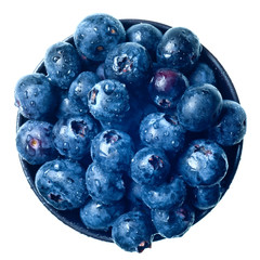 Japanese bowl with blueberries isolated