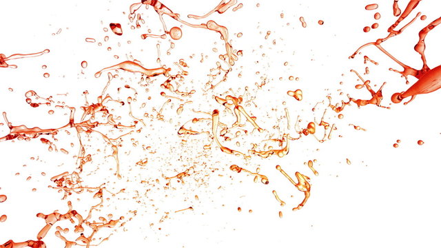 Camera fly through Cola Drops. Slow Motion.