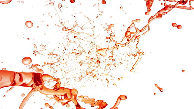 Camera fly through Cola Drops. Slow Motion.