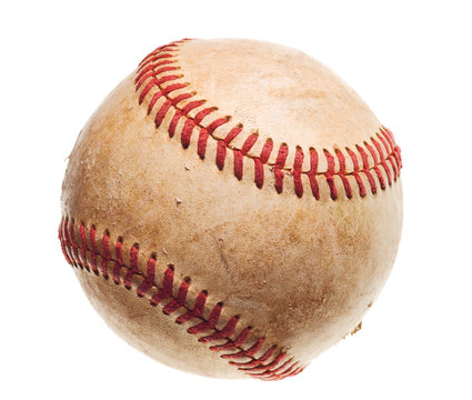 baseball with red stitching